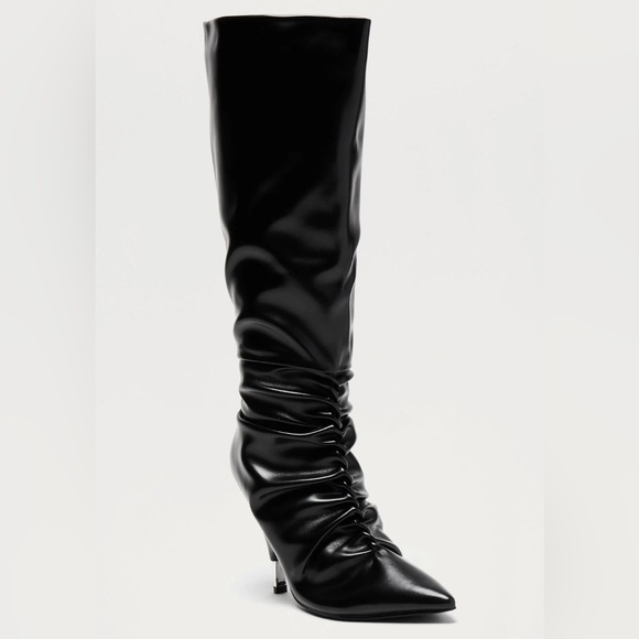 Fashion Nova Nadia Black Knee-High Women's Boots - Picture 2 of 5